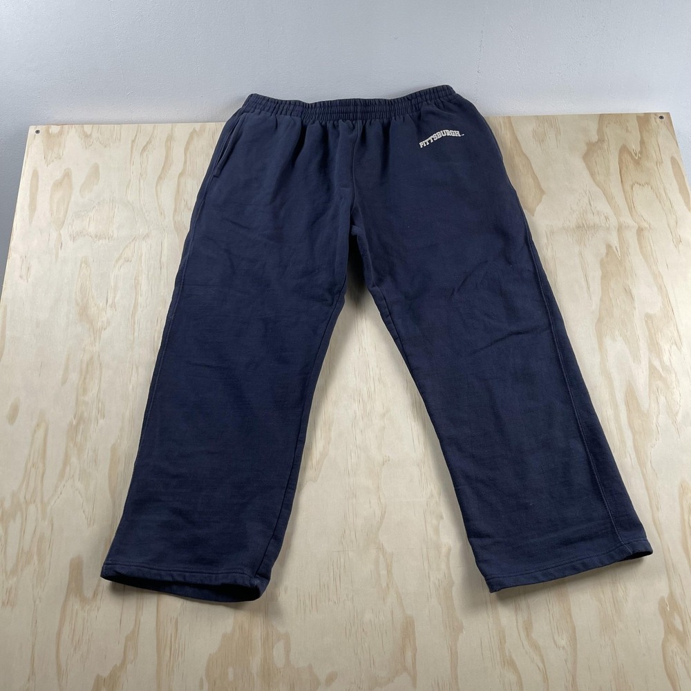 Steve‎ & Barry's Mens Medium Blue Fleece Elastic Waist Pittsburgh Sweatpants